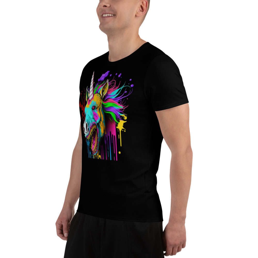 Zombie Unicorn Athletic T-shirt