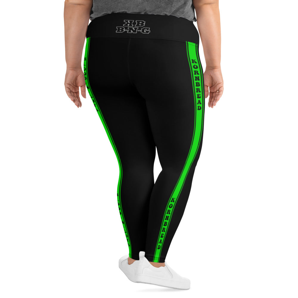 KBBNG Green Stripe Plus Size Leggings