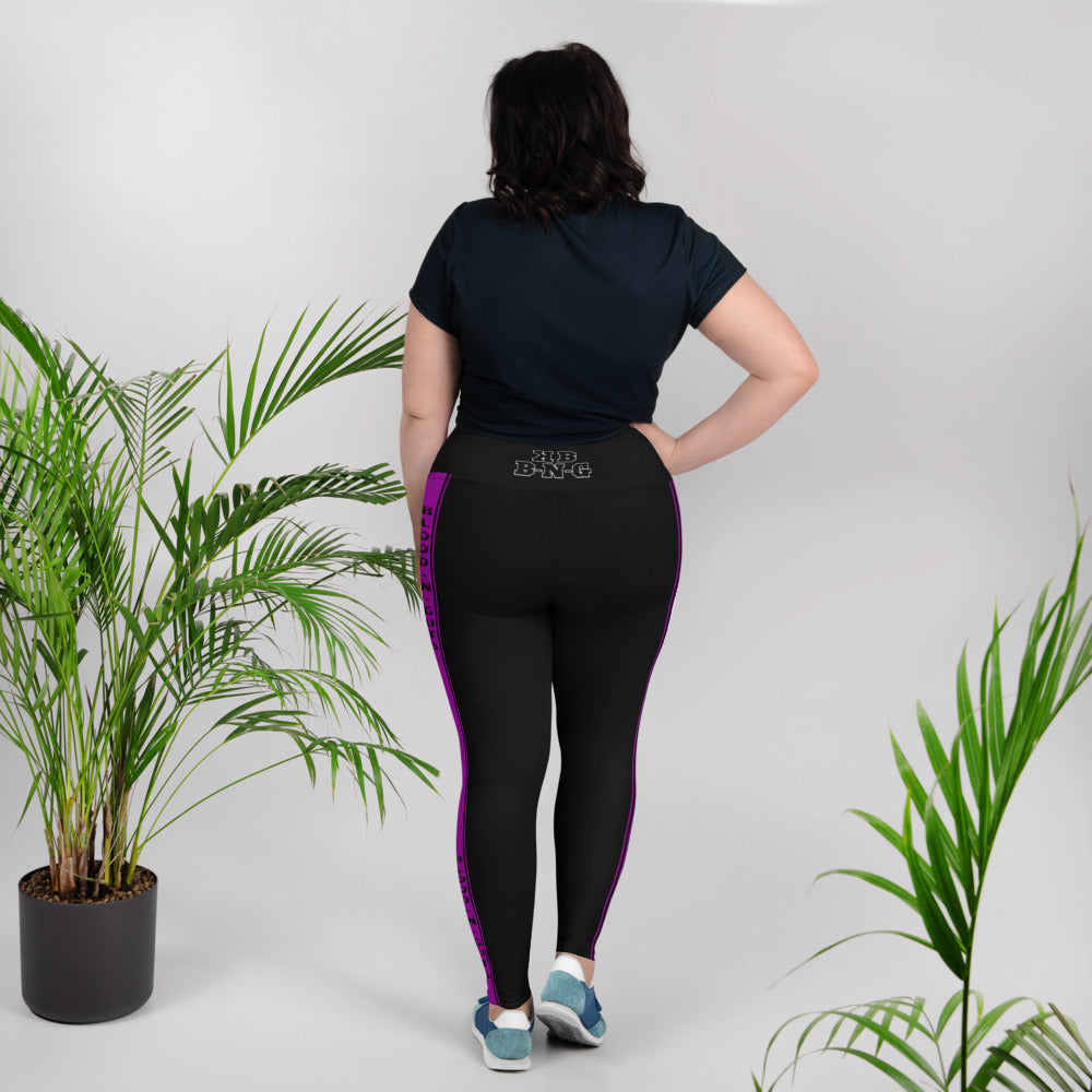 KBBNG Purple Stripe Plus Size Leggings
