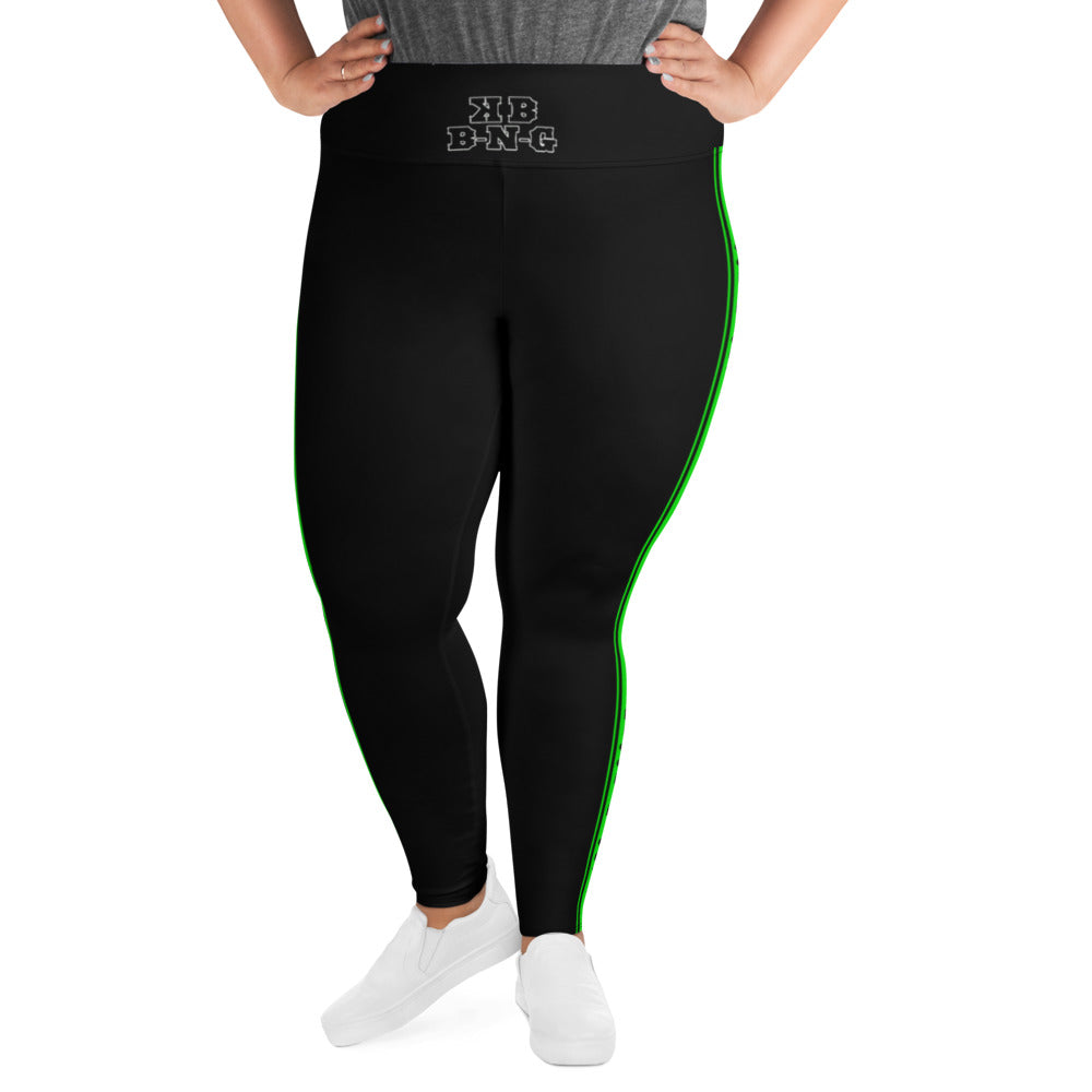 KBBNG Green Stripe Plus Size Leggings