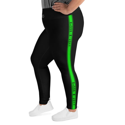 KBBNG Green Stripe Plus Size Leggings