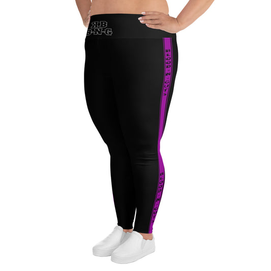 KBBNG Purple Stripe Plus Size Leggings