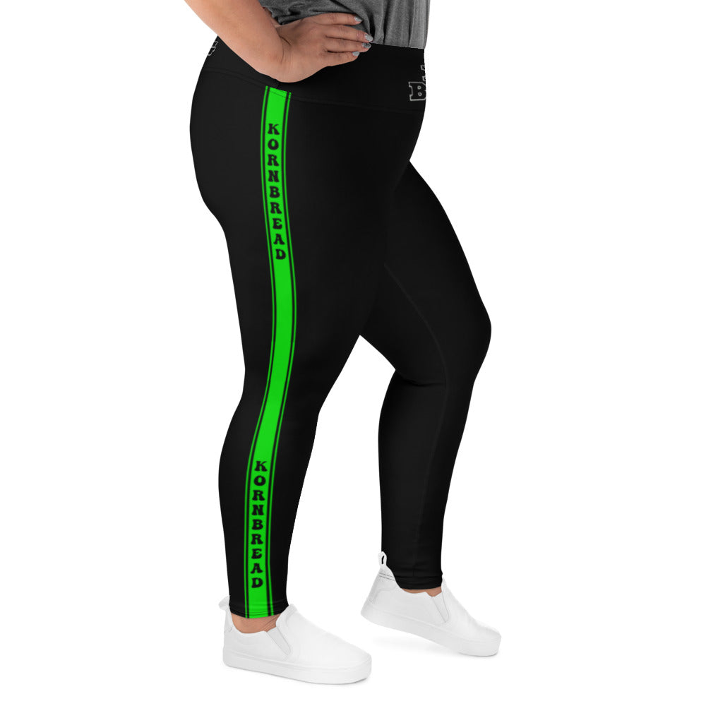 KBBNG Green Stripe Plus Size Leggings