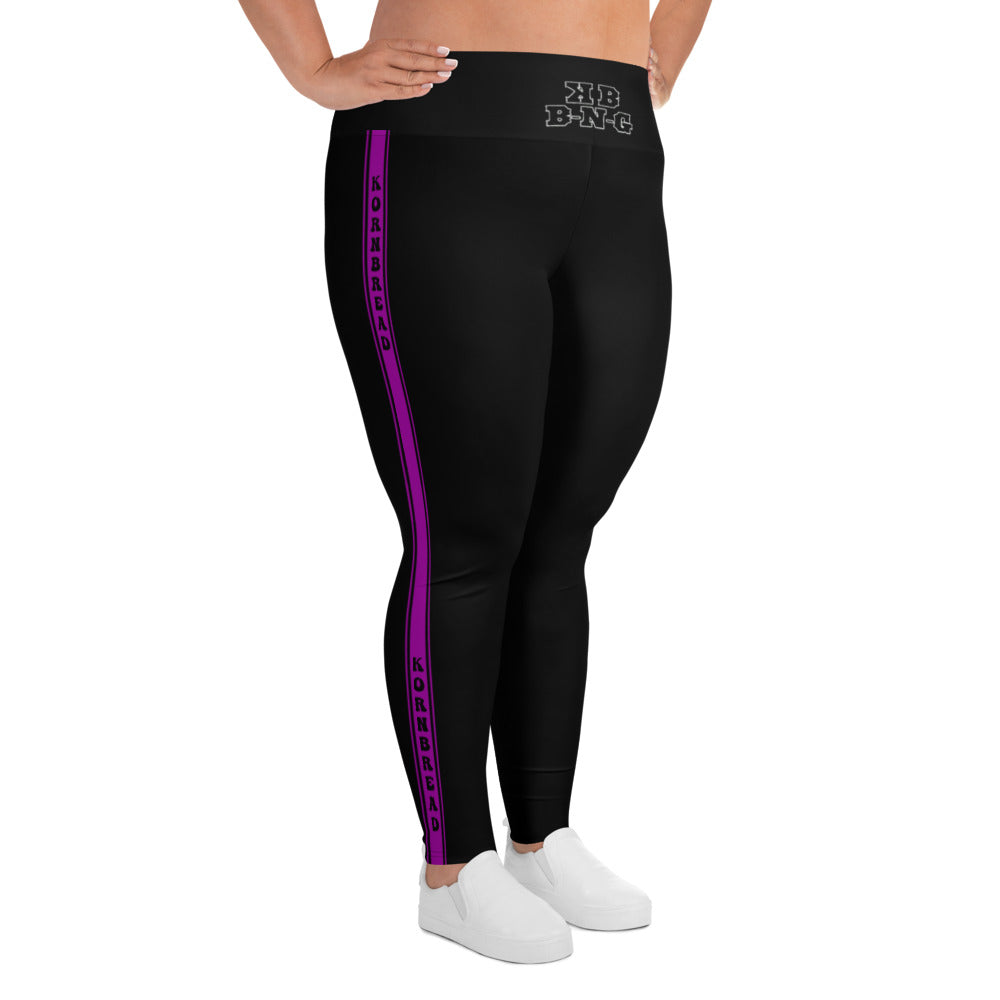 KBBNG Purple Stripe Plus Size Leggings