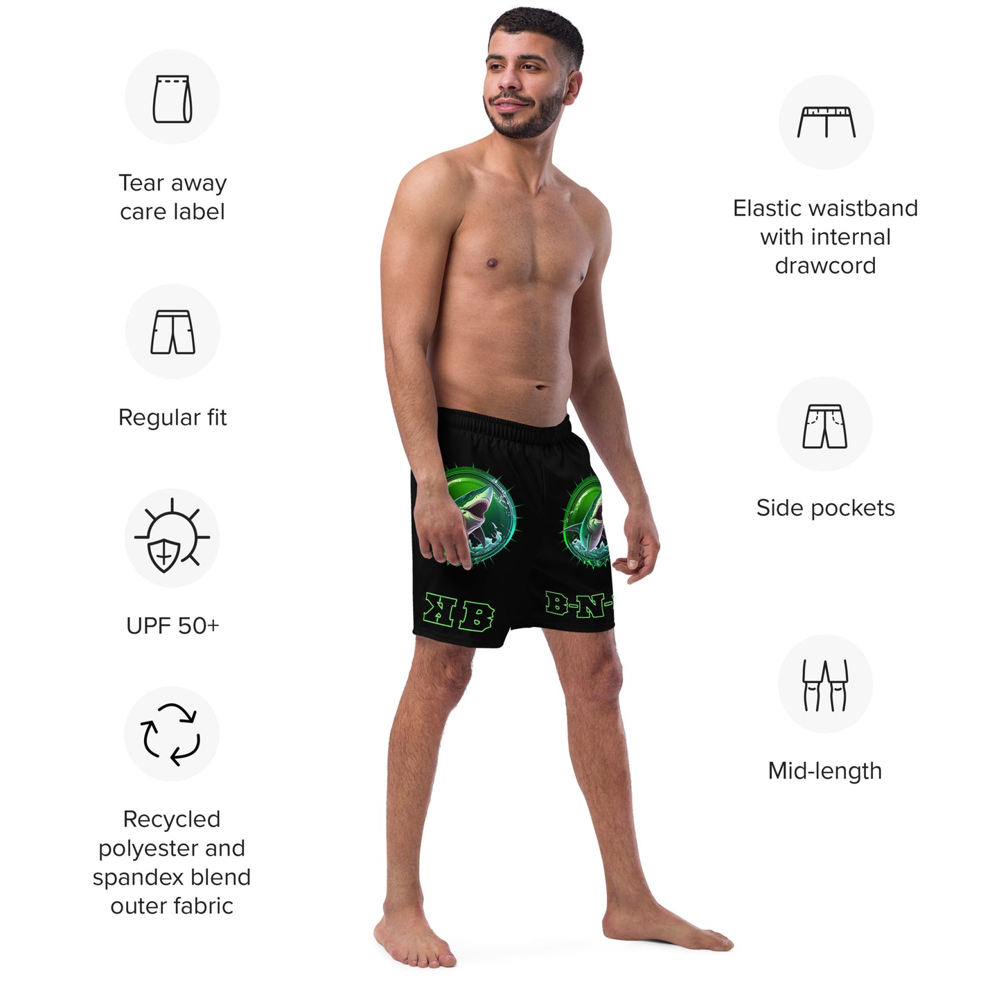 Seditious Sharks Men's Swim Trunks