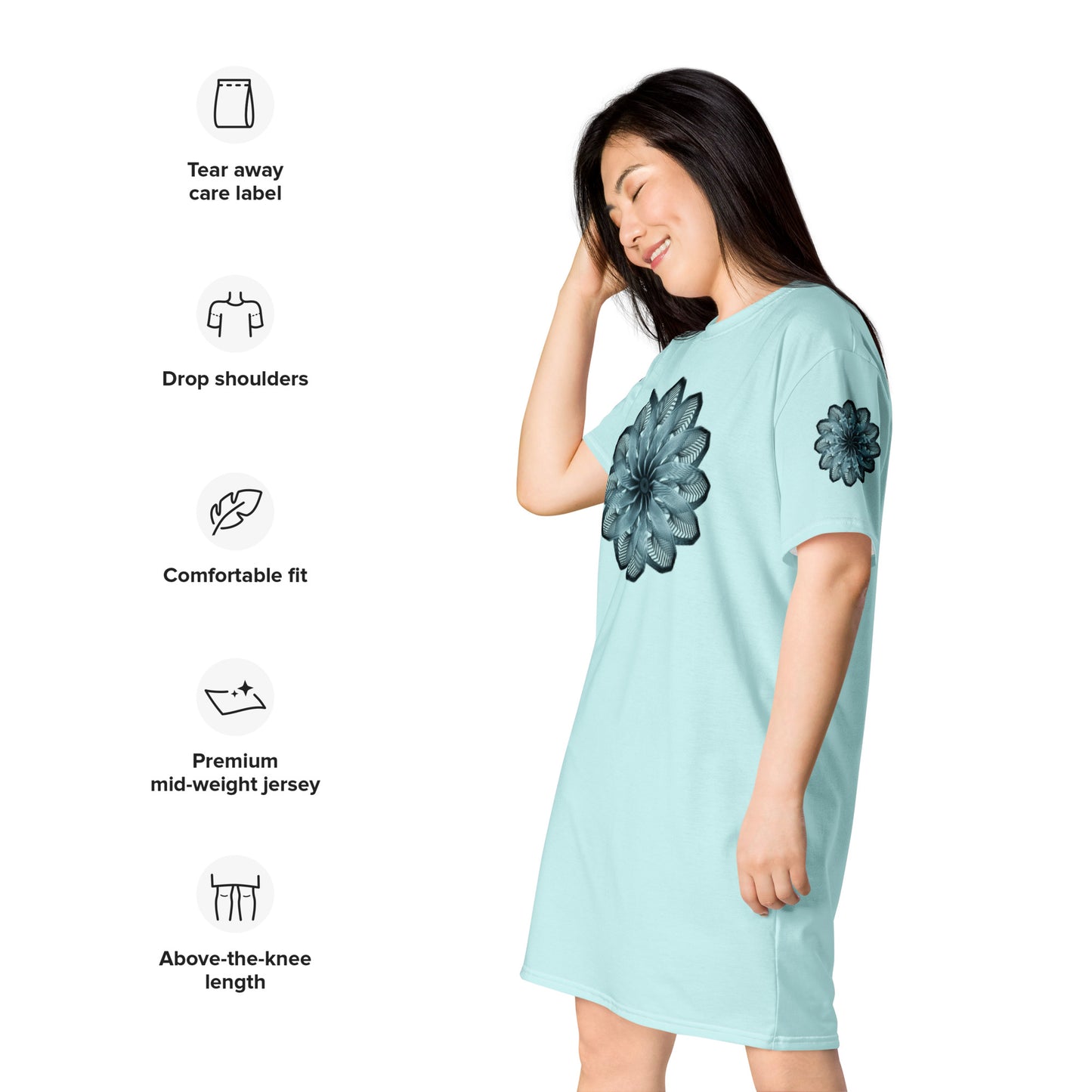 Blue Burst T-Shirt Dress