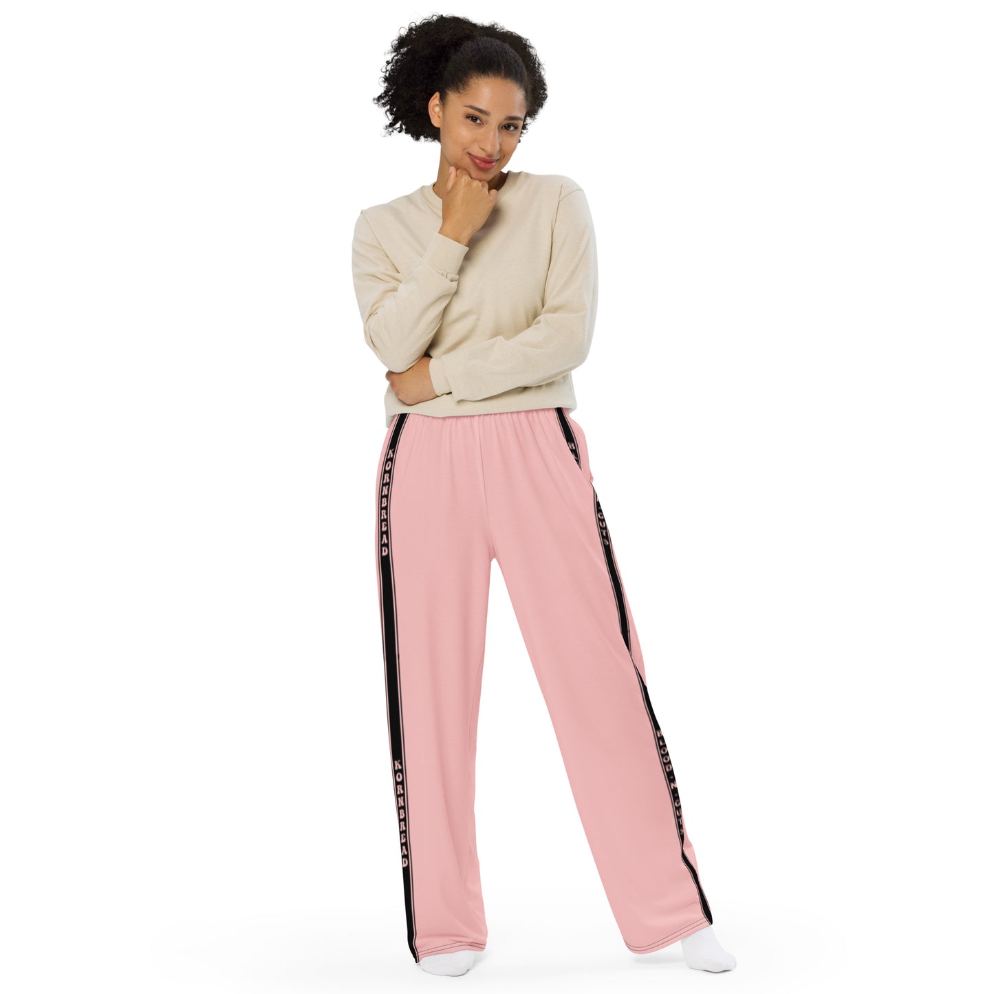 Pink KBBNG Stripe Wide-Leg Pants