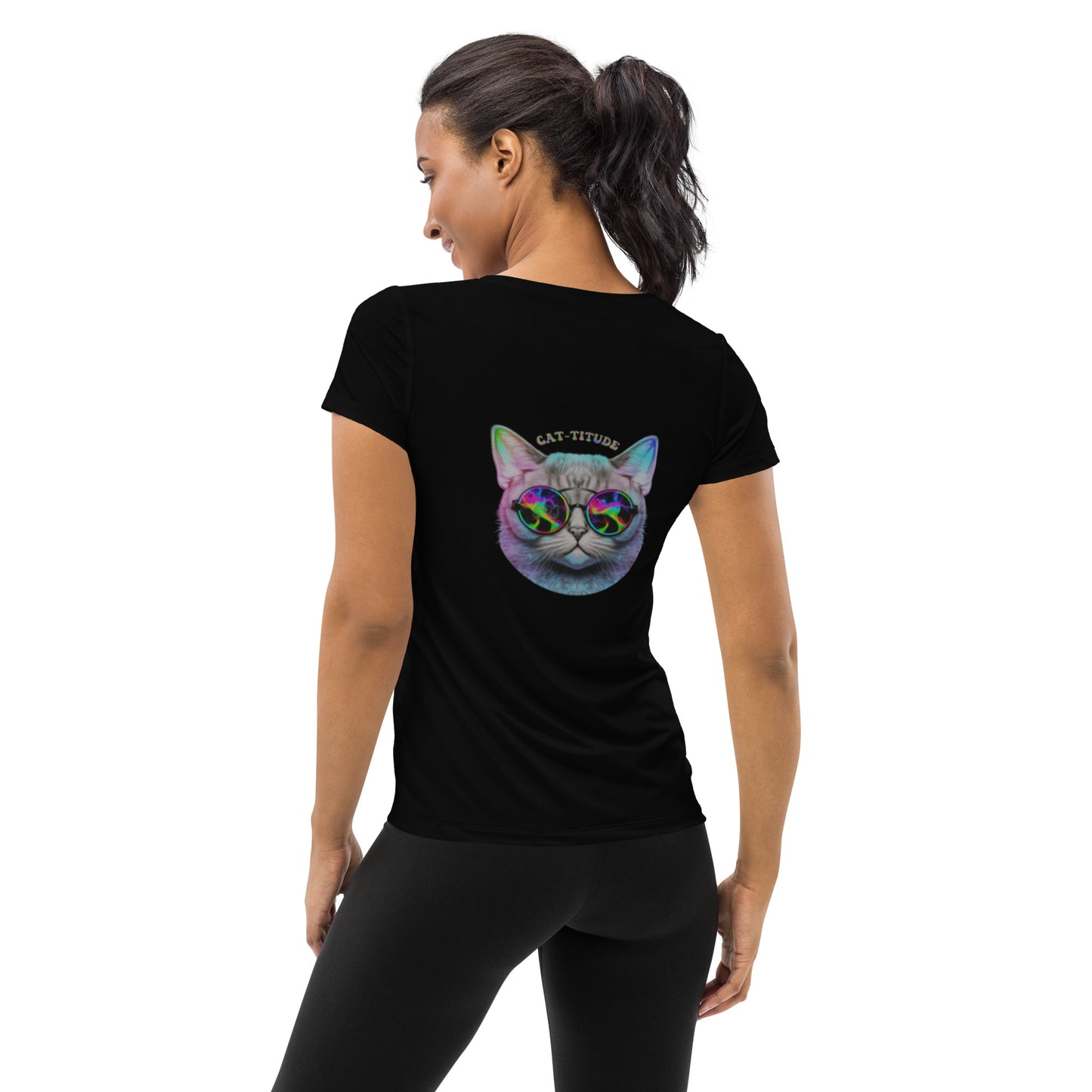 "Cat-Titude" Women's Athletic T-Shirt