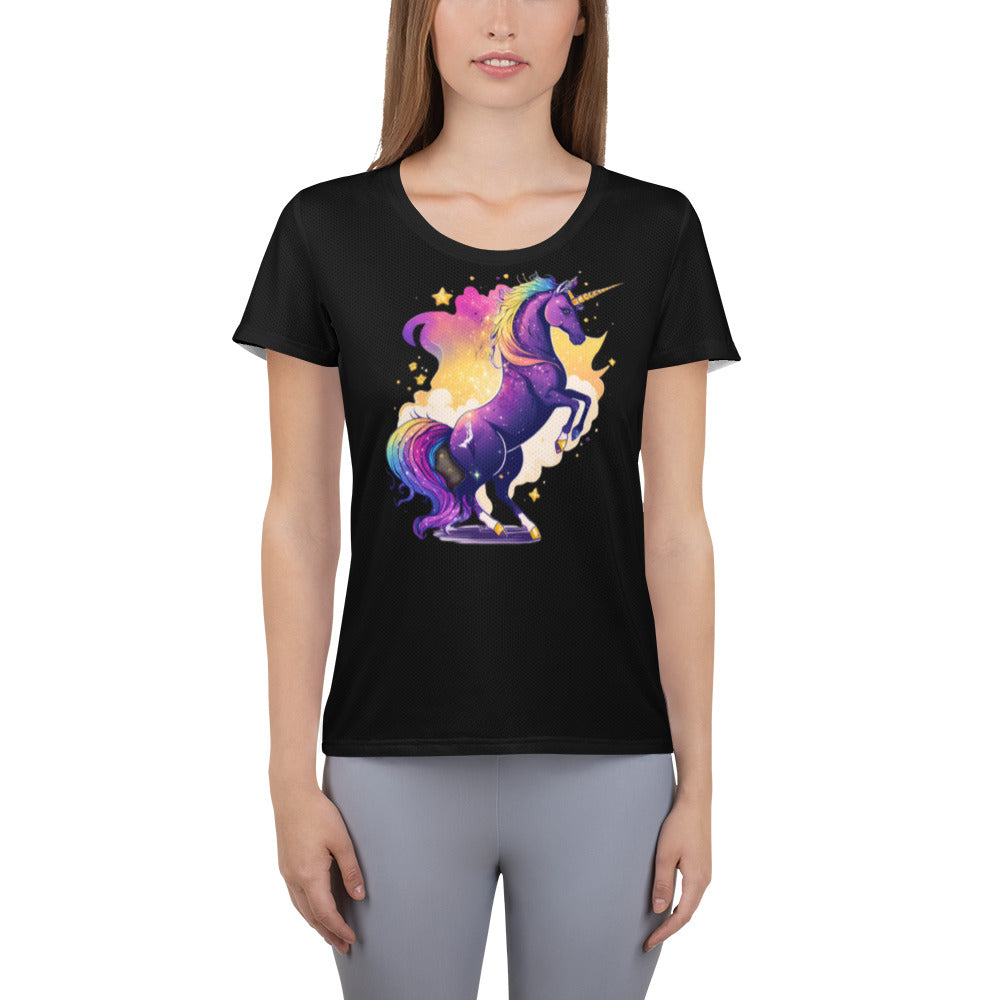Wondering Unicorn Women's Athletic T-shirt