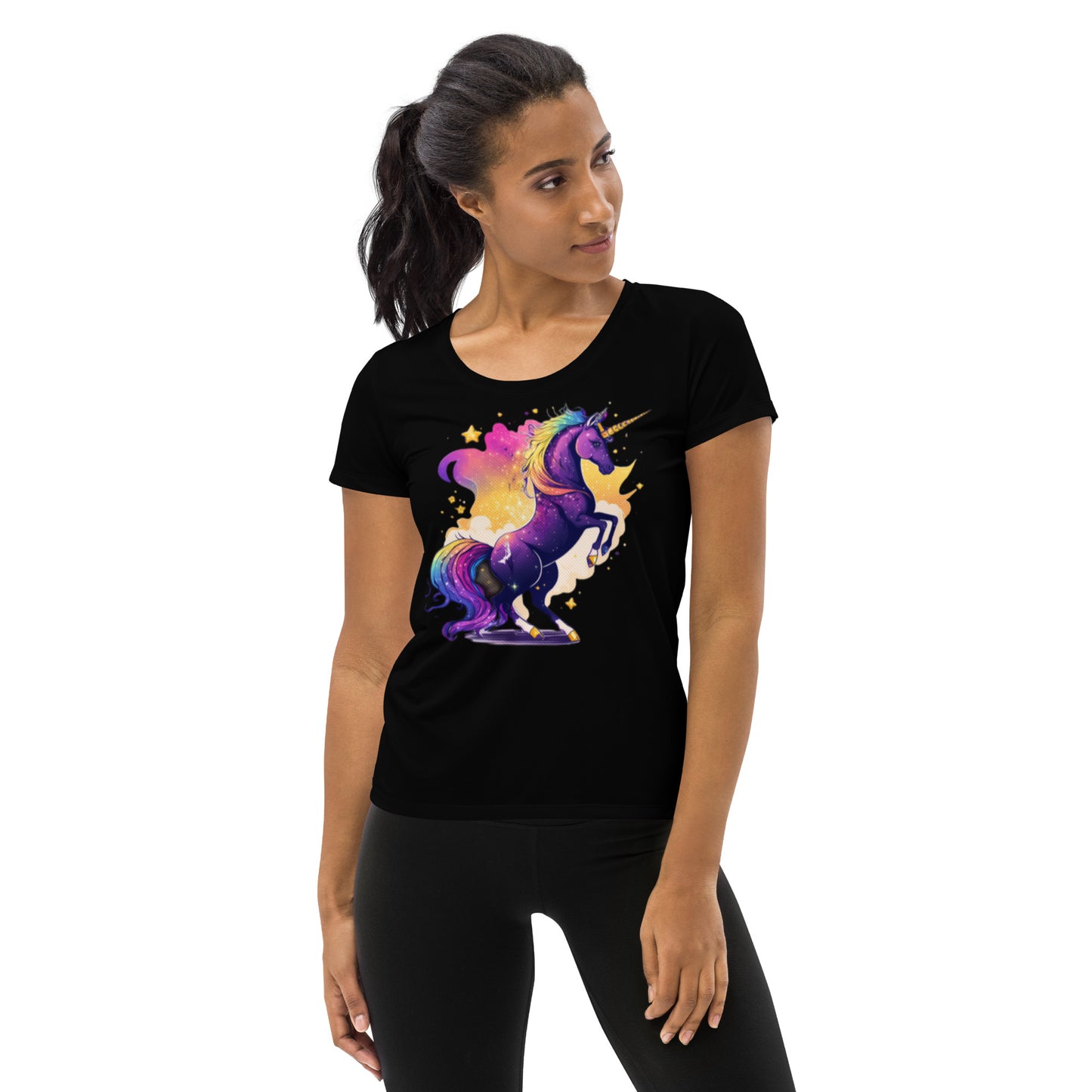 Wondering Unicorn Women's Athletic T-shirt