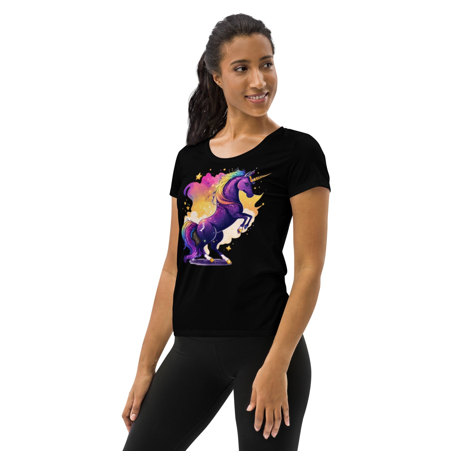 Wondering Unicorn Women's Athletic T-shirt