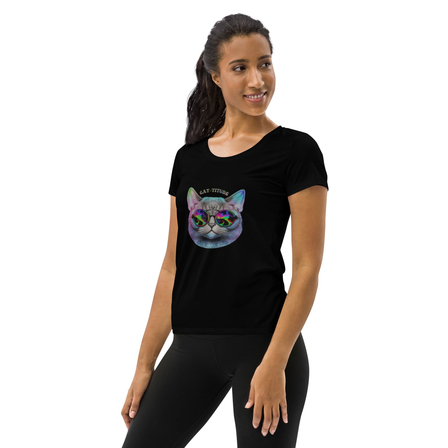 "Cat-Titude" Women's Athletic T-Shirt