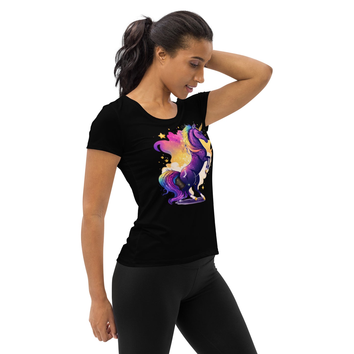 Wondering Unicorn Women's Athletic T-shirt