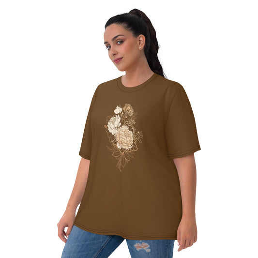 Brown Flowers Women's T-Shirt