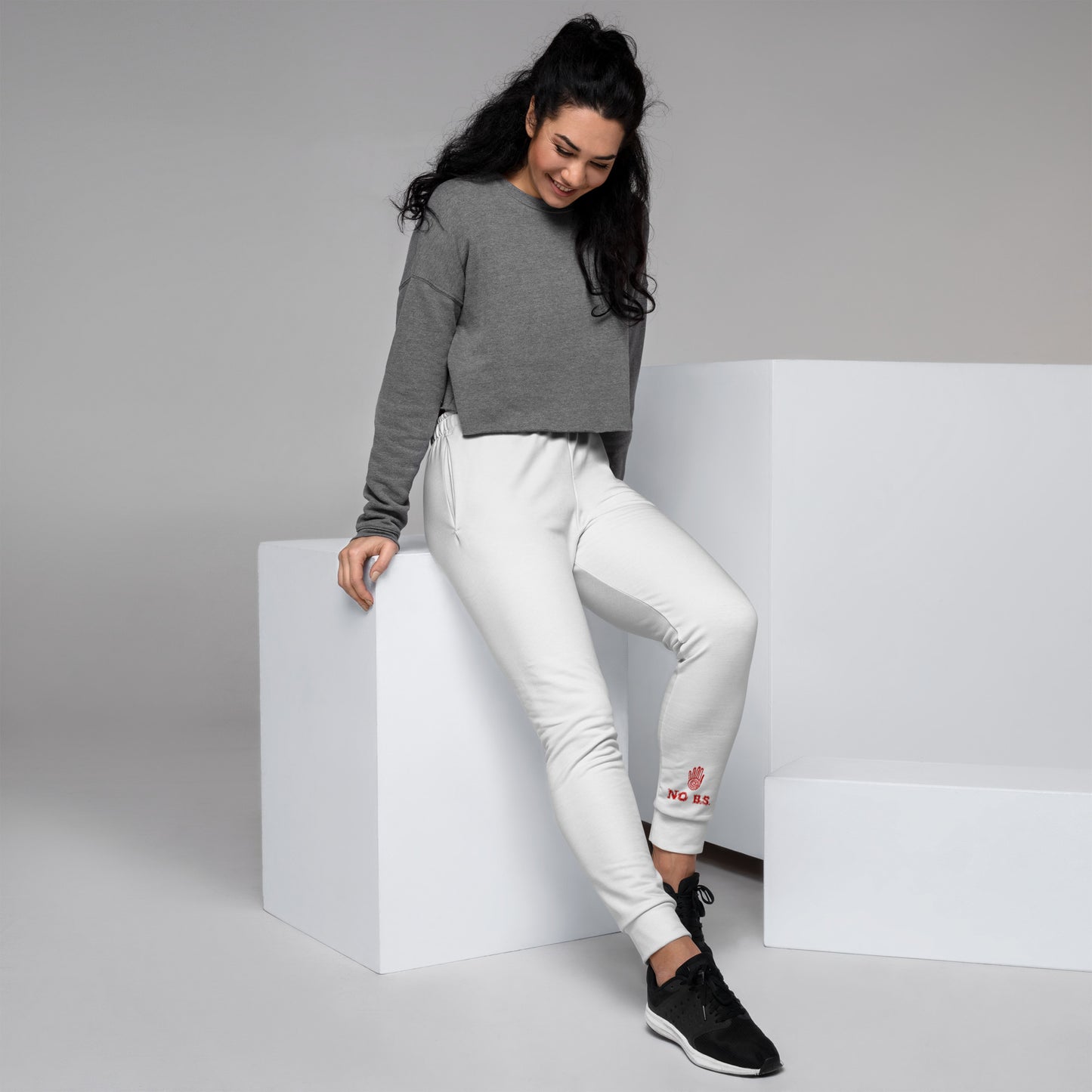 "No B.S." Women's Joggers (White)