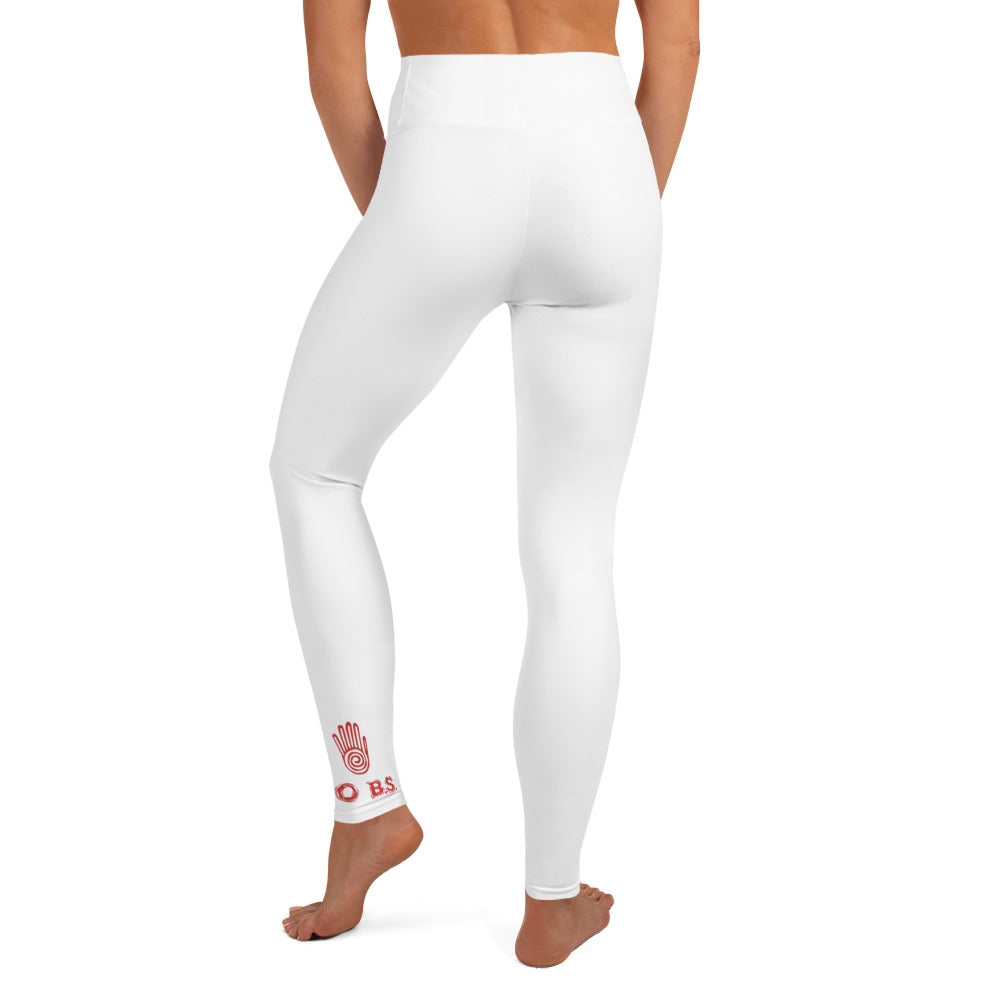 "No B.S." Yoga Leggings (White)