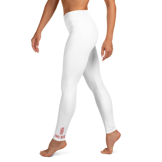 "No B.S." Yoga Leggings (White)