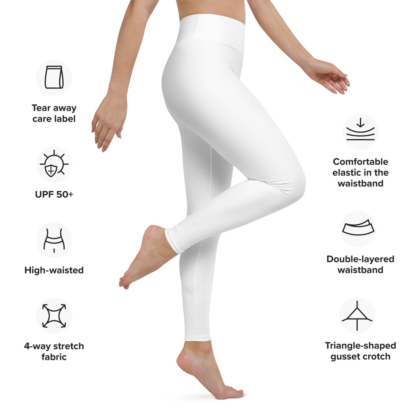 "No B.S." Yoga Leggings (White)