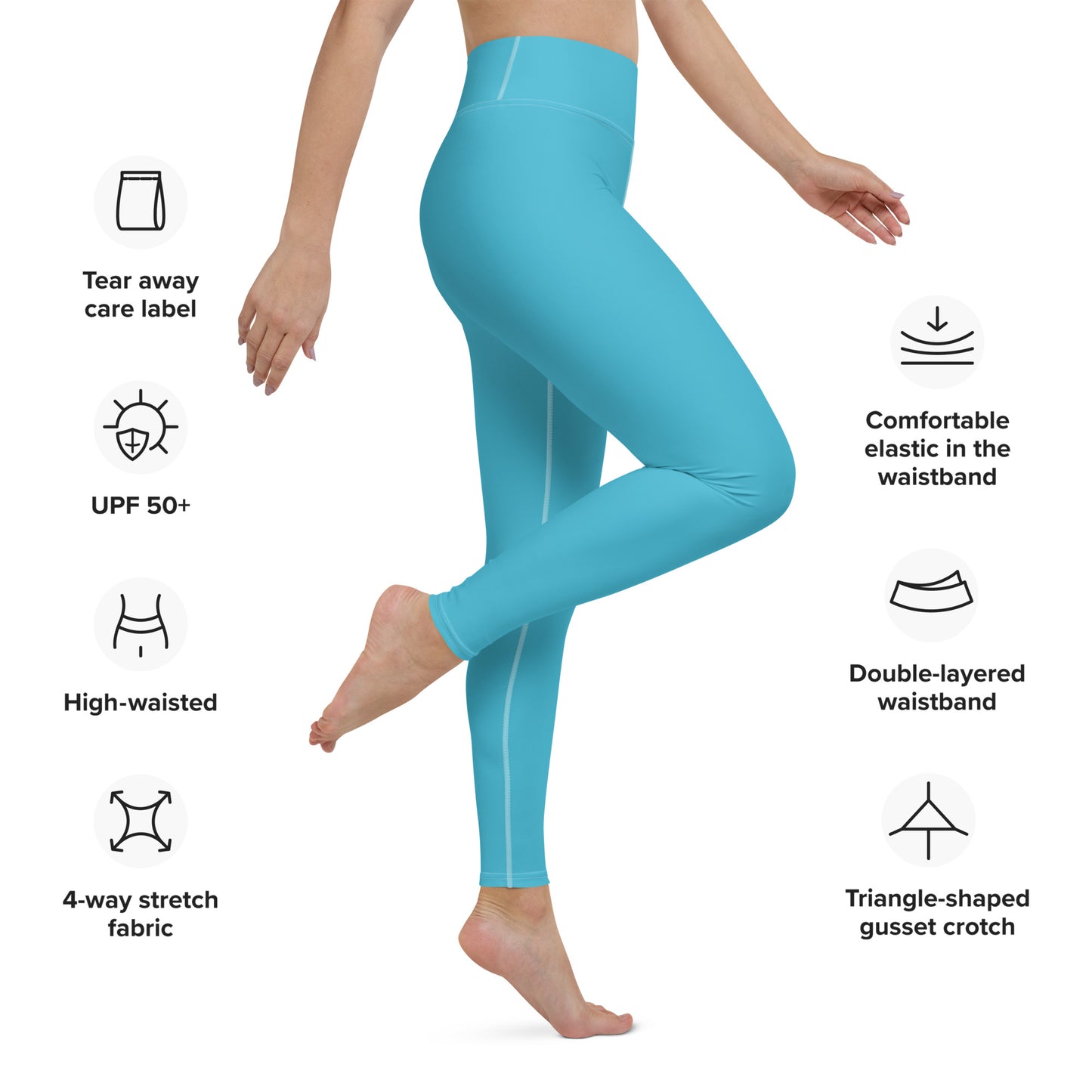 "No B.S." Yoga Leggings (Sky Blue)