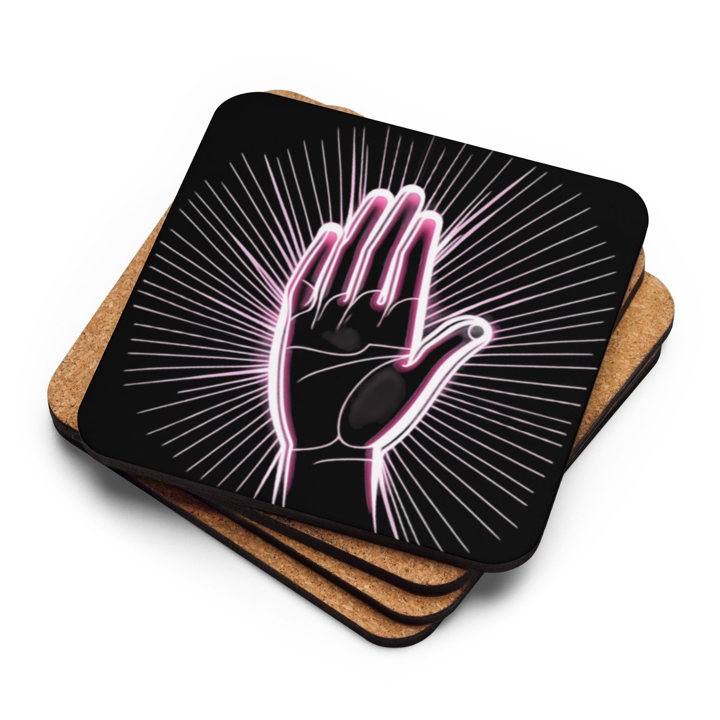 "Talk To The Hand" Cork-Back Coaster
