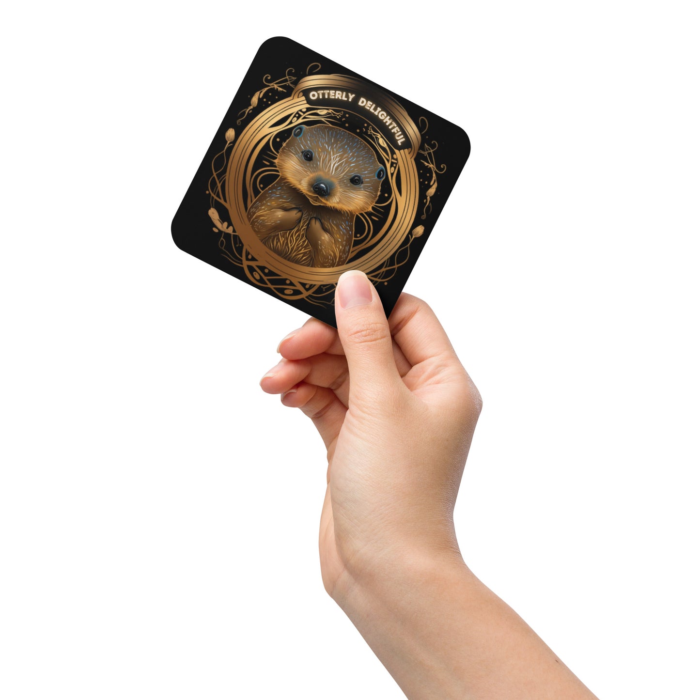 "Otterly" Delightful Cork-back Coaster