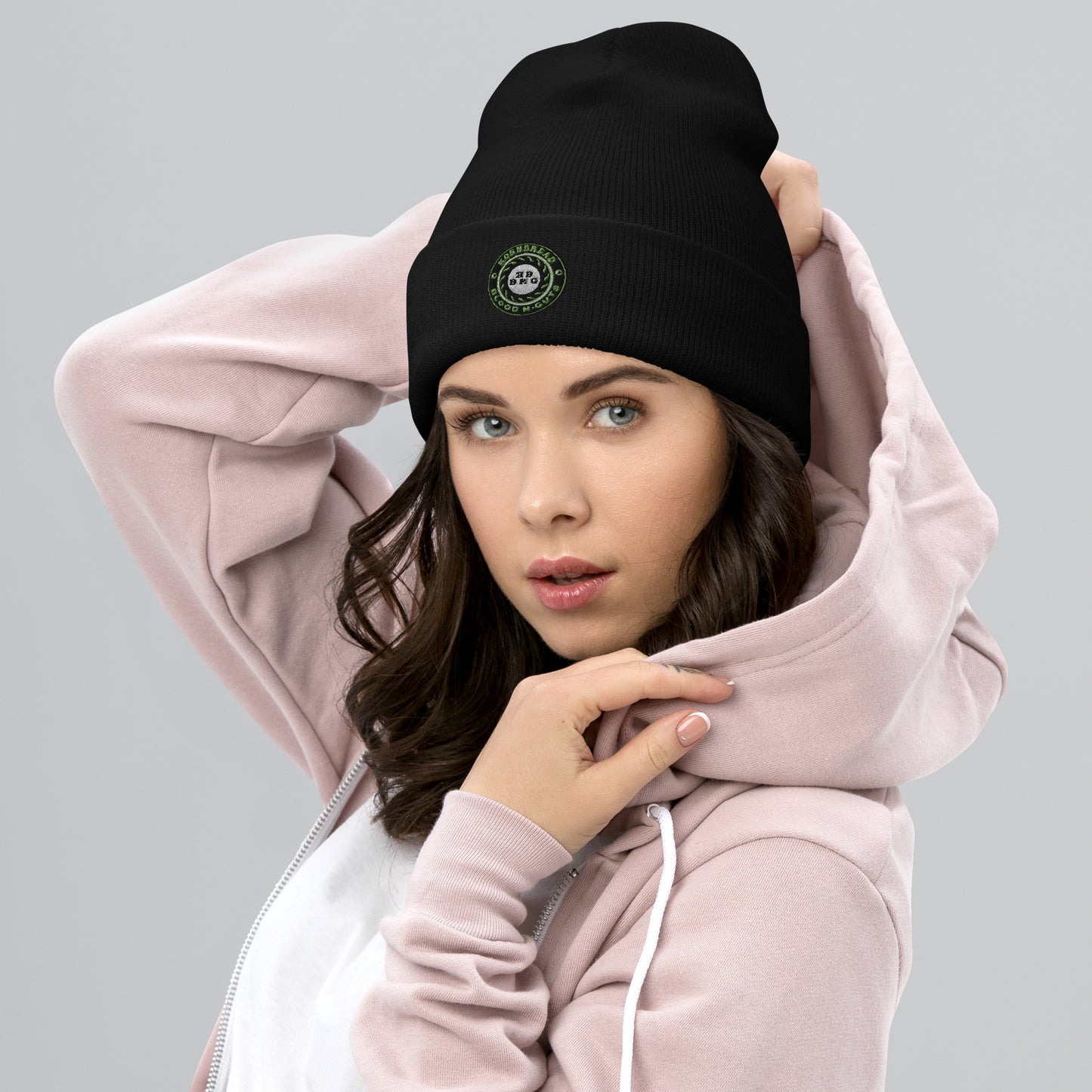 KBBNG Embroidered Badge Cuffed Beanie