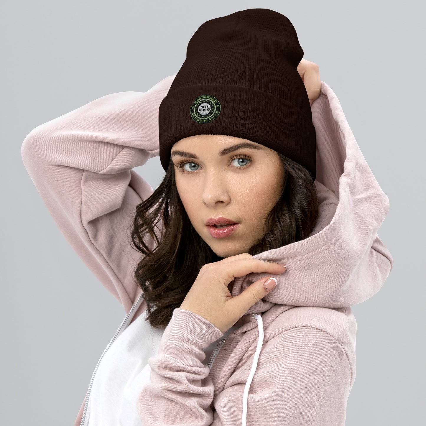 KBBNG Embroidered Badge Cuffed Beanie