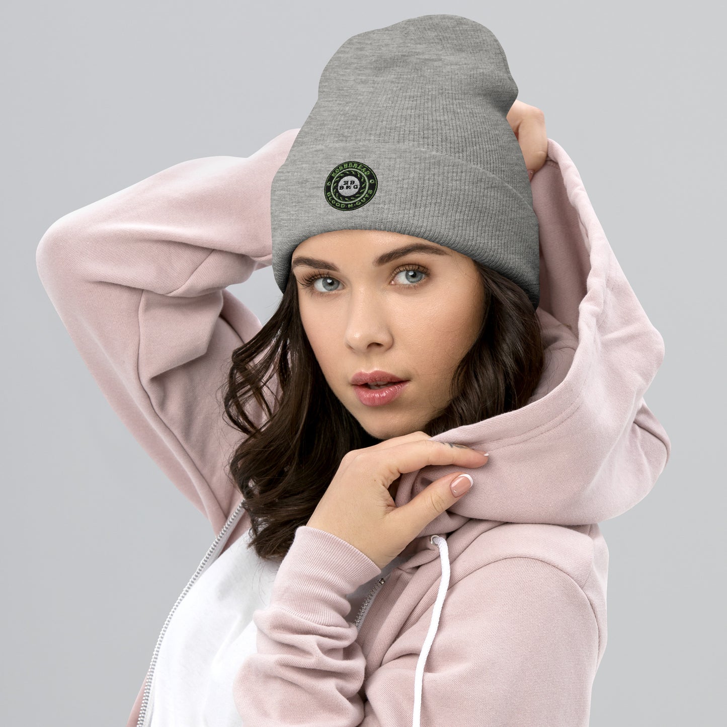 KBBNG Embroidered Badge Cuffed Beanie