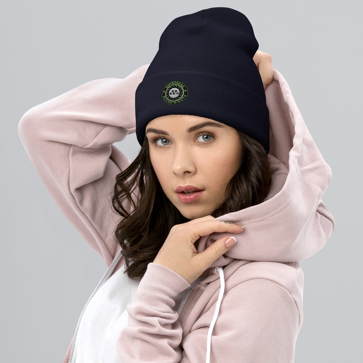 KBBNG Embroidered Badge Cuffed Beanie
