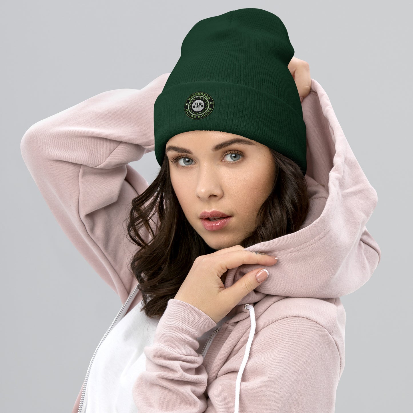 KBBNG Embroidered Badge Cuffed Beanie