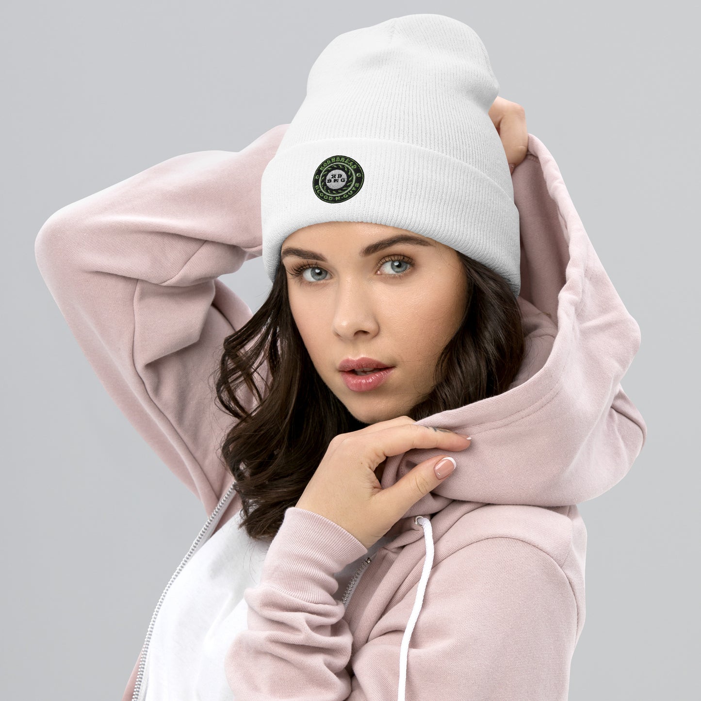 KBBNG Embroidered Badge Cuffed Beanie
