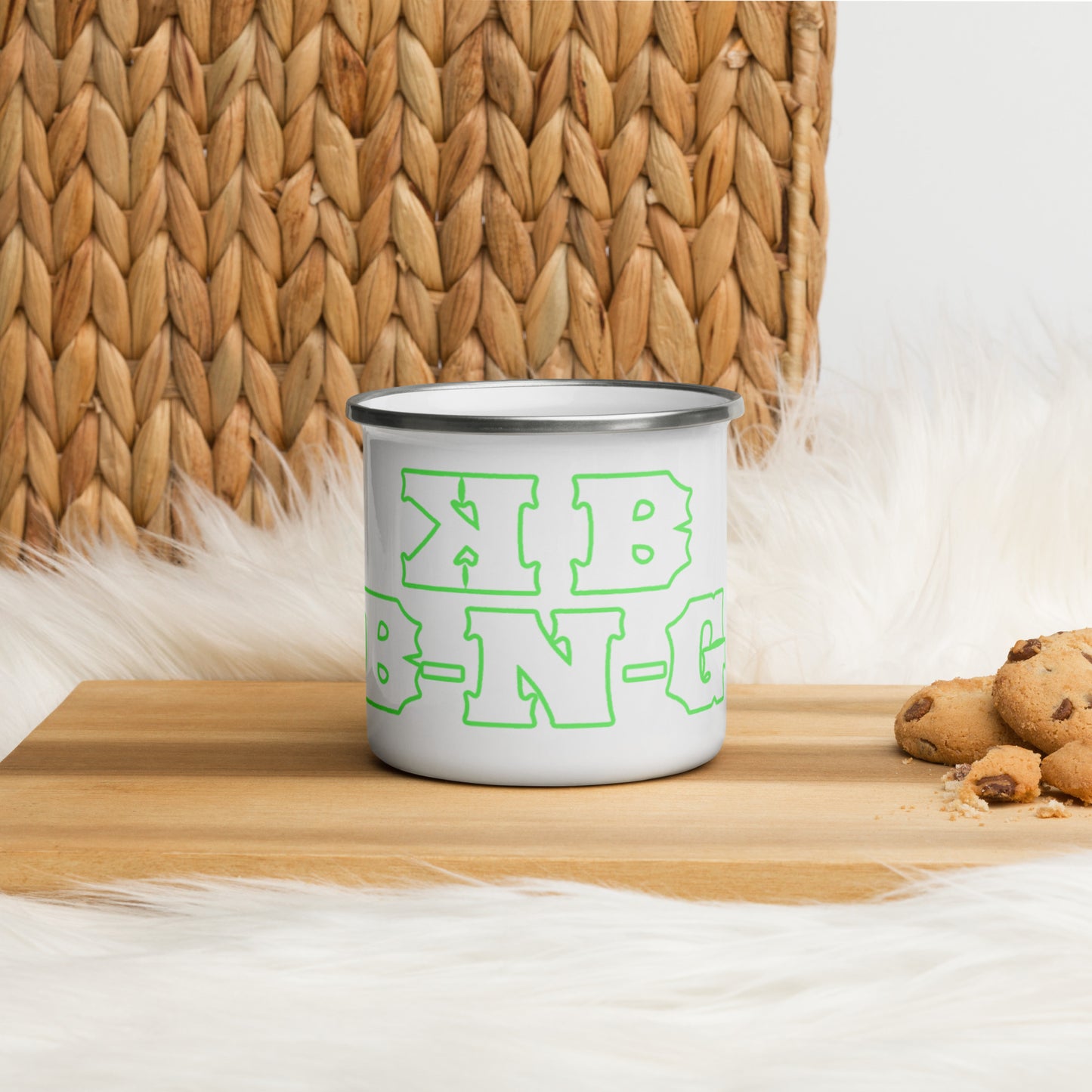 White KBBNG Enamel Mug