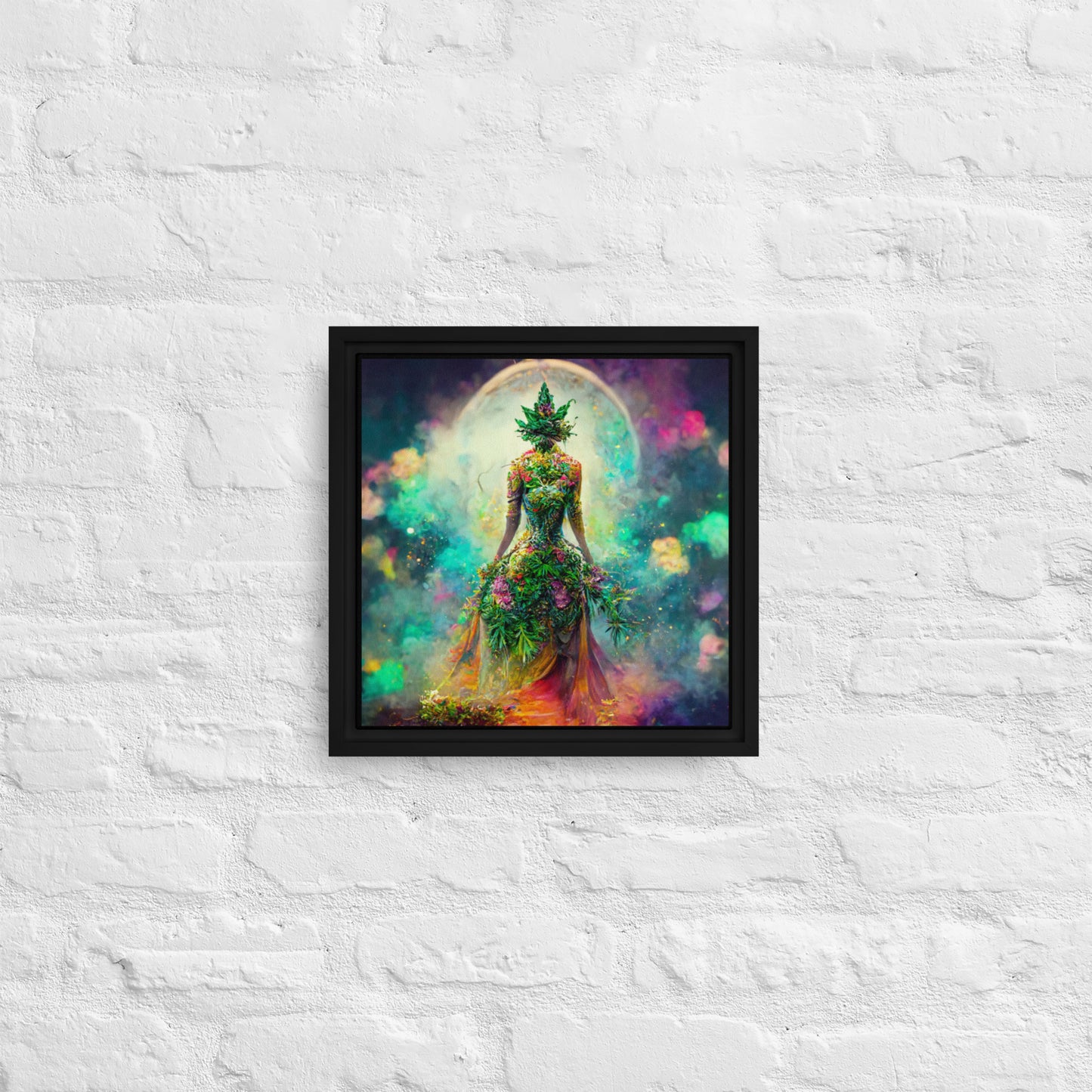 "Green Queen" Framed Canvas