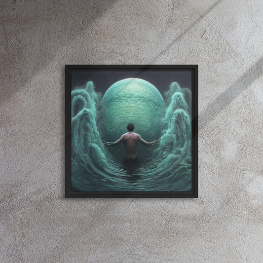 Fight Of The Drowned Framed Canvas