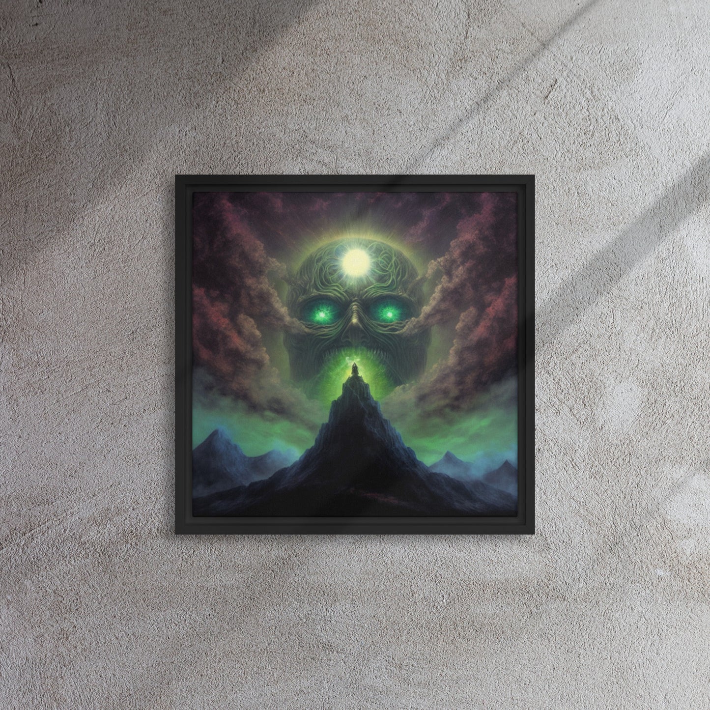 "Disdained Deity" Framed Canvas