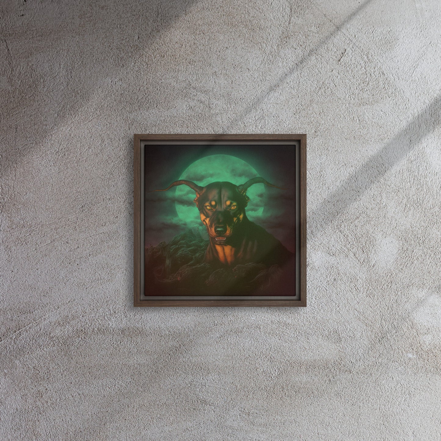 "Bad Dog" Framed Canvas