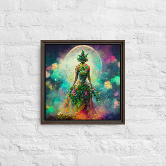 "Green Queen" Framed Canvas