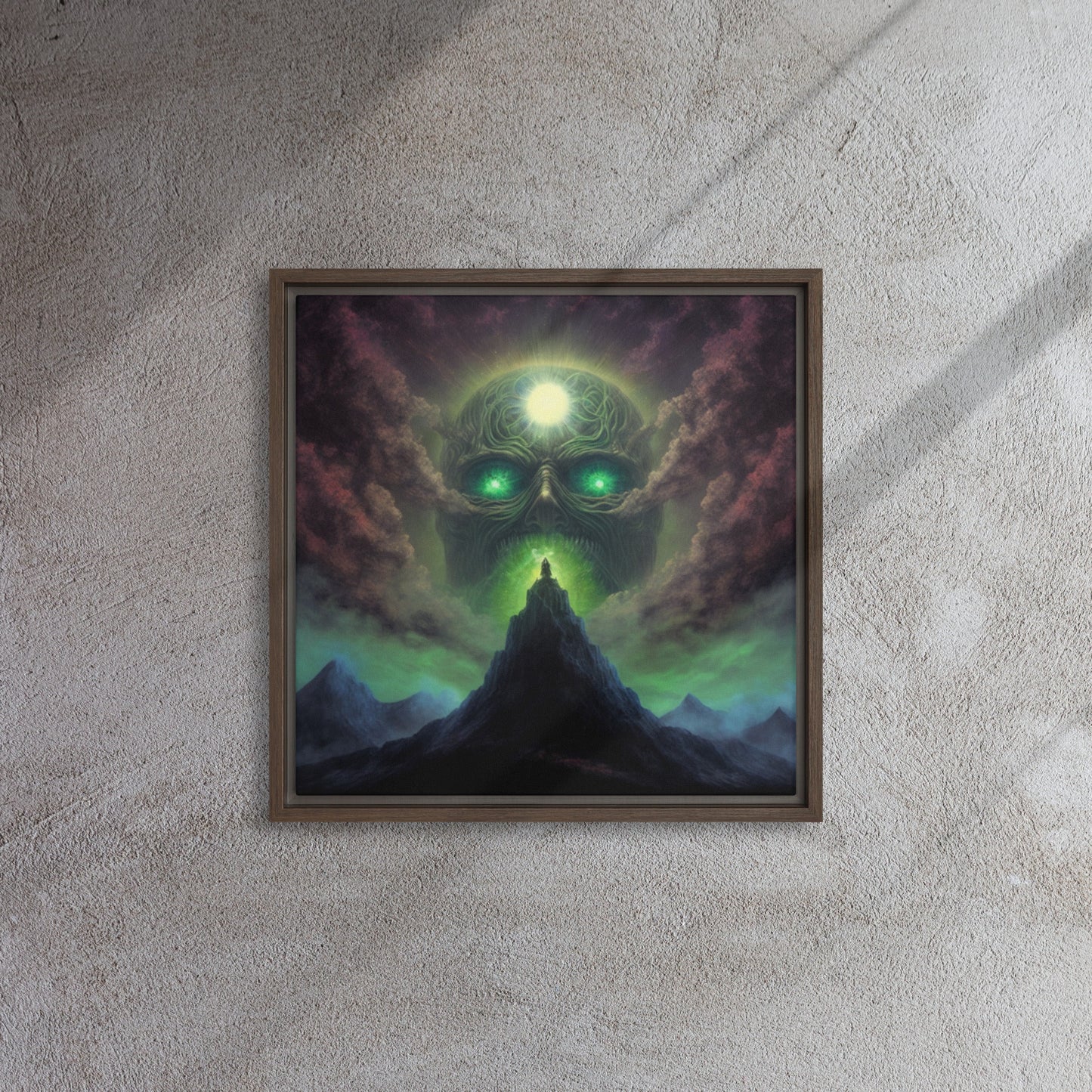 "Disdained Deity" Framed Canvas