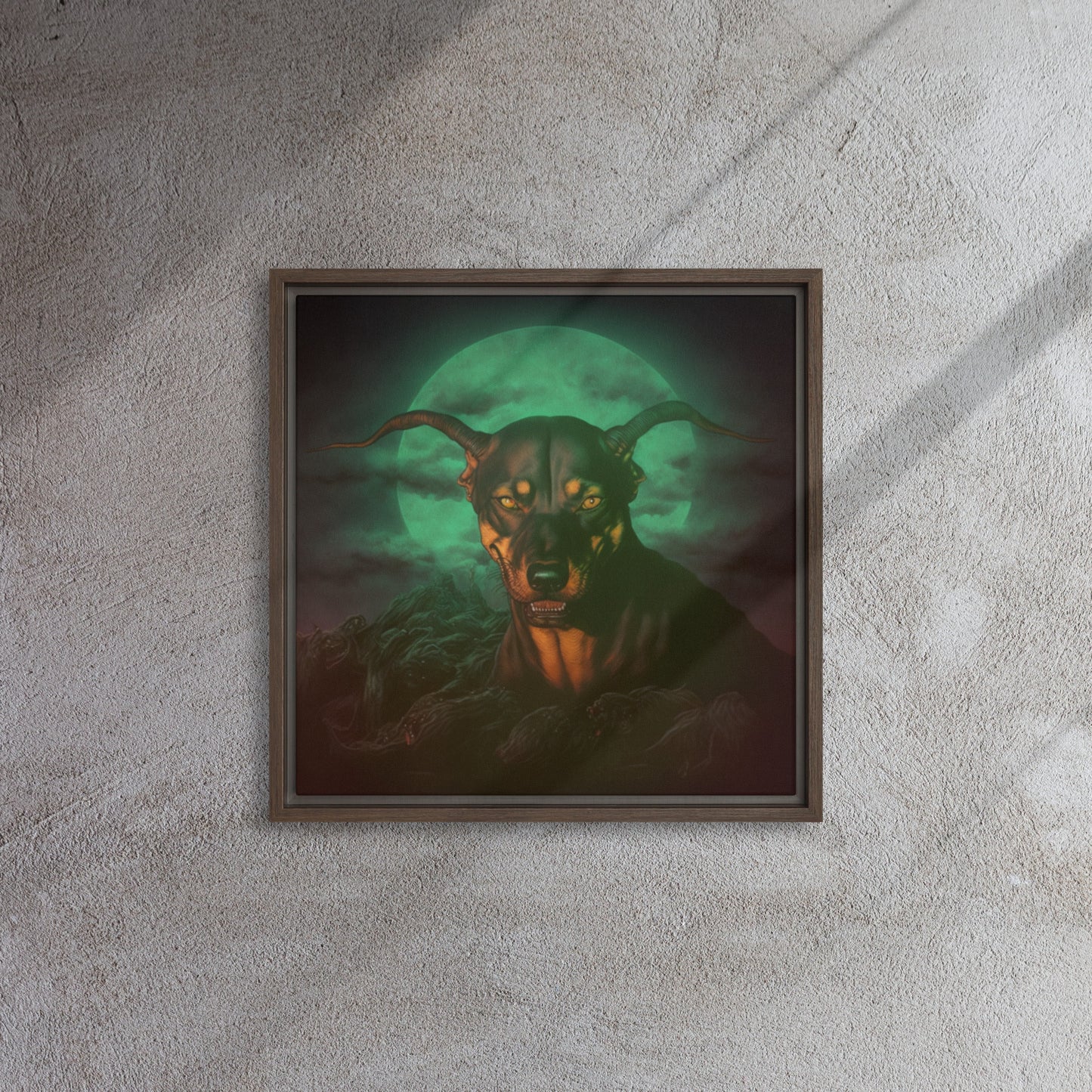 "Bad Dog" Framed Canvas
