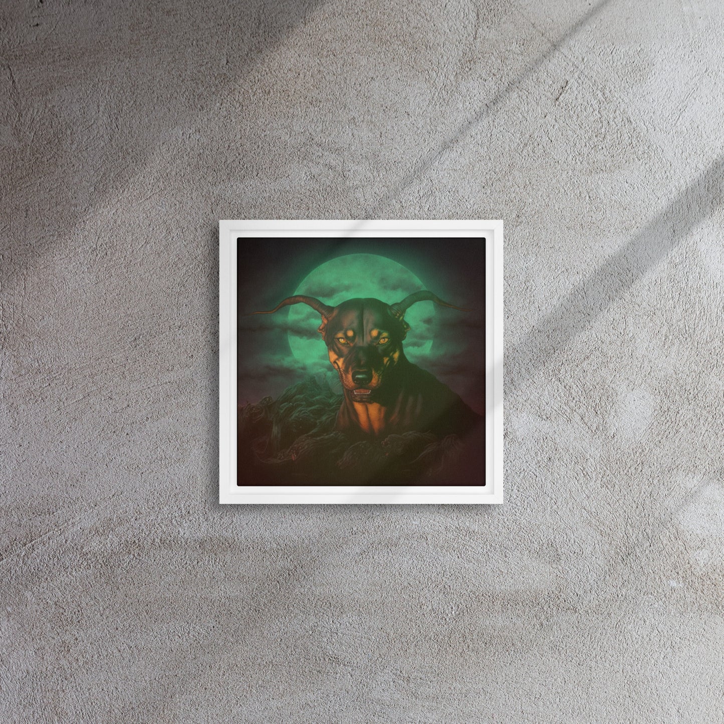 "Bad Dog" Framed Canvas