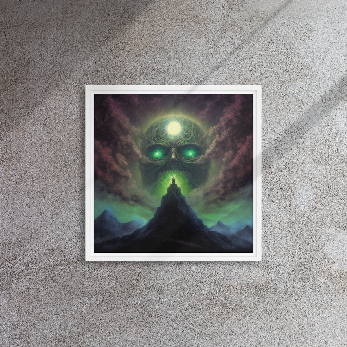 "Disdained Deity" Framed Canvas