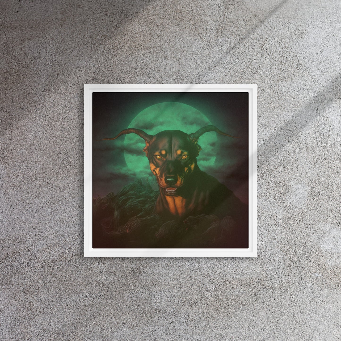 "Bad Dog" Framed Canvas