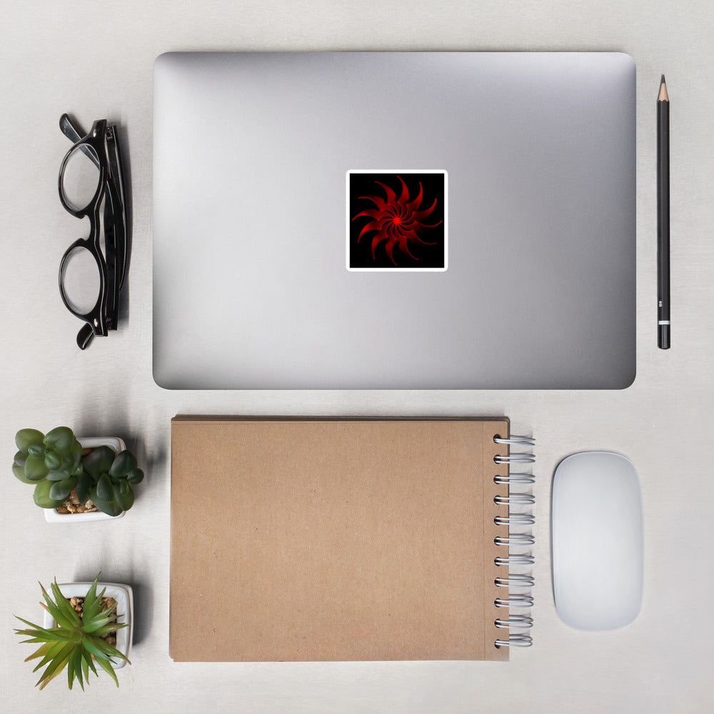 Red Fan Bubble-Free Sticker (Dark)