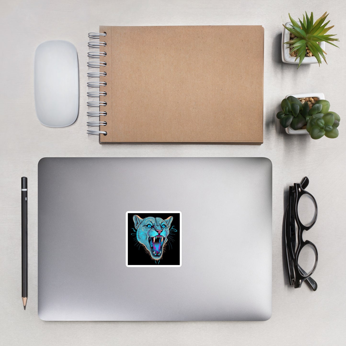 Static Cougar Bubble-Free Stickers