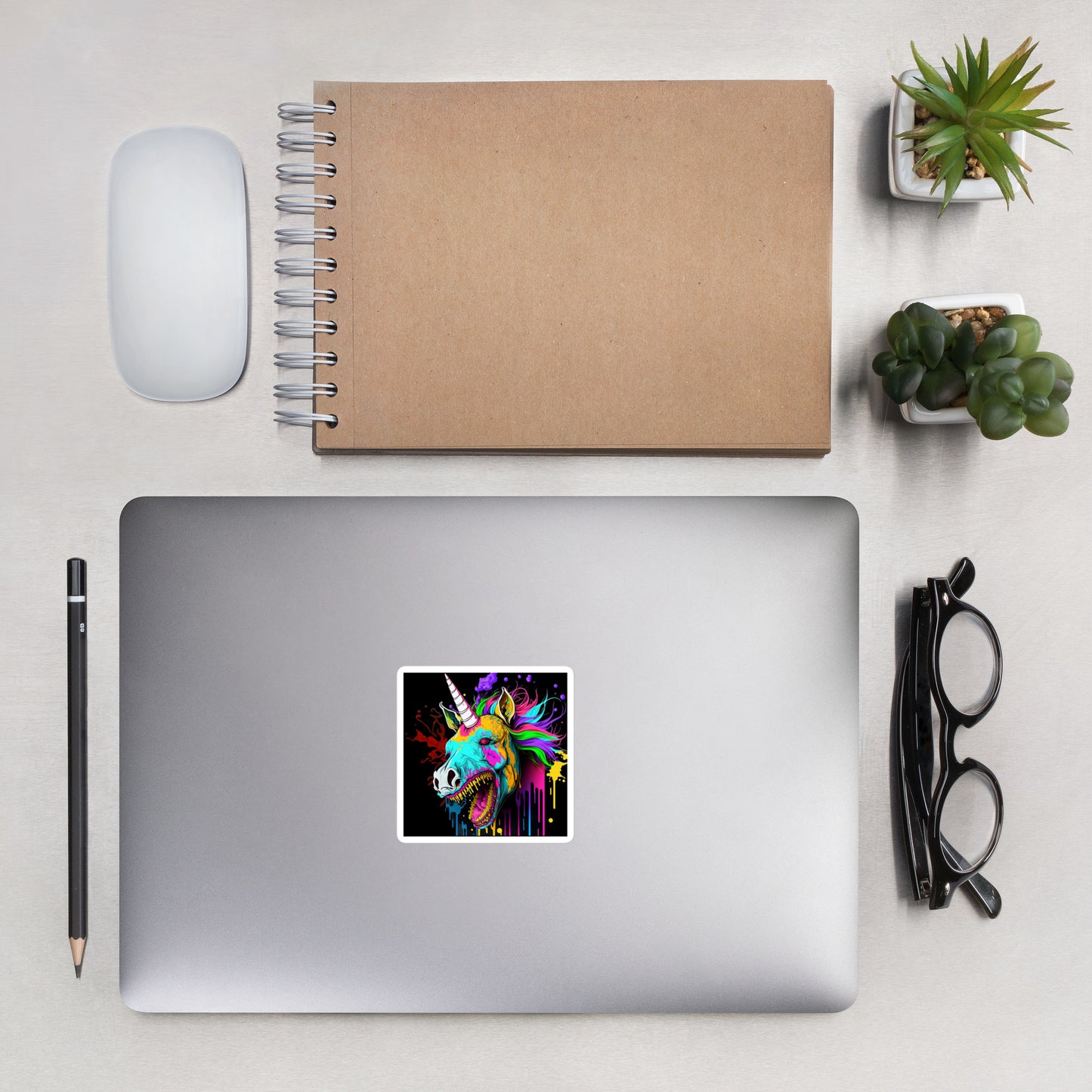 Zombie Unicorn Bubble-Free Stickers