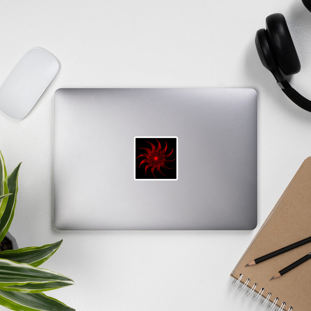 Red Fan Bubble-Free Sticker (Dark)