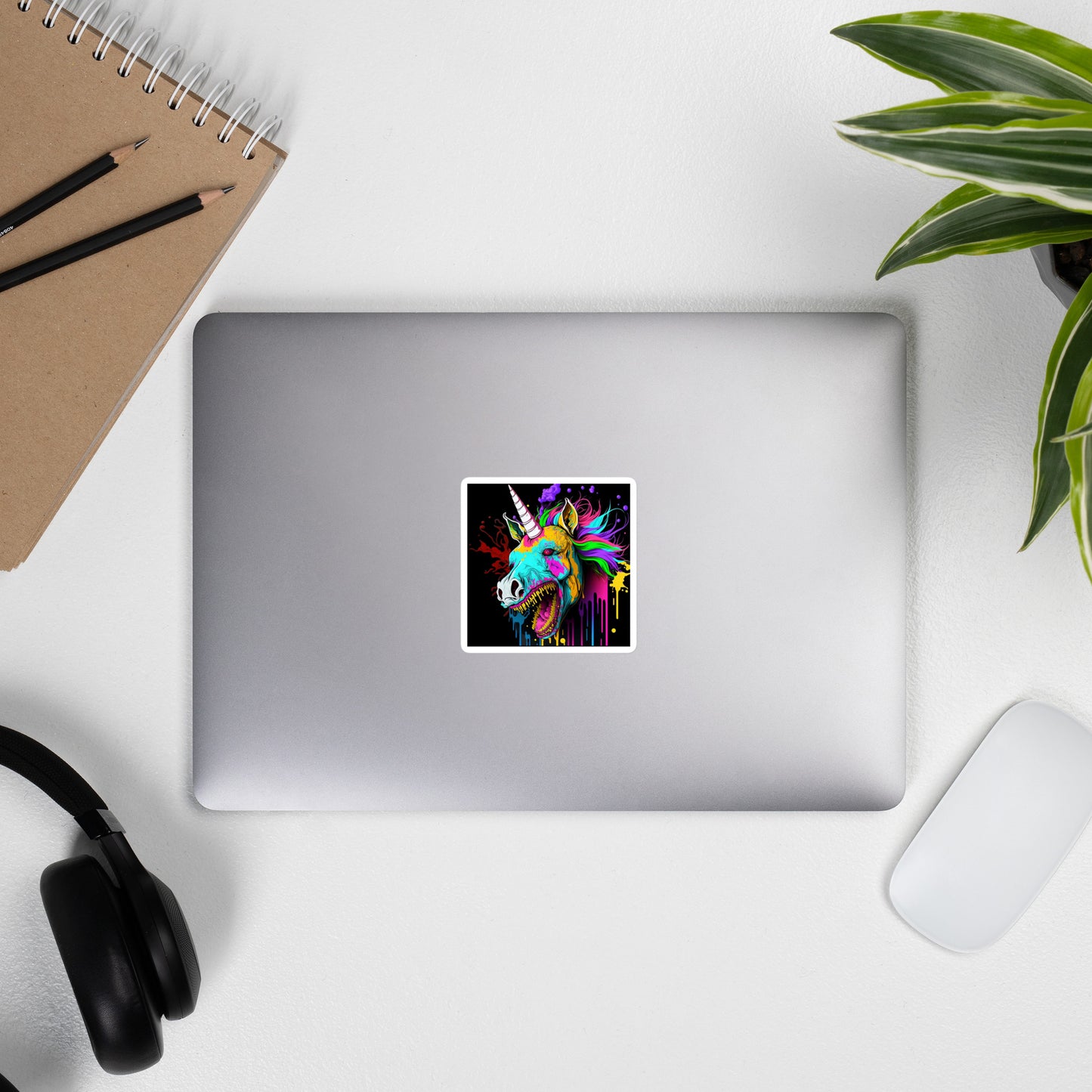 Zombie Unicorn Bubble-Free Stickers