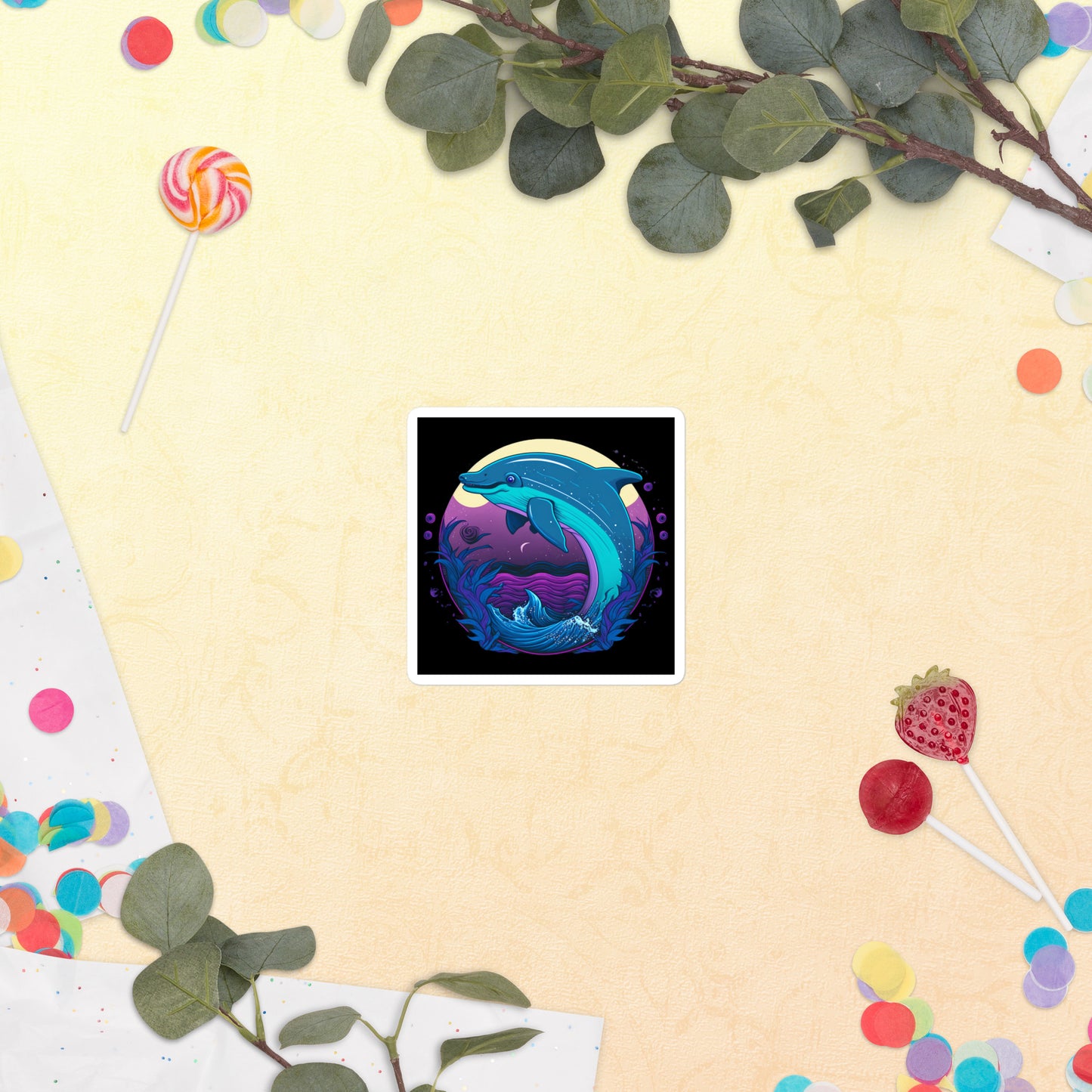 Delightful Dolphin Bubble-Free Stickers
