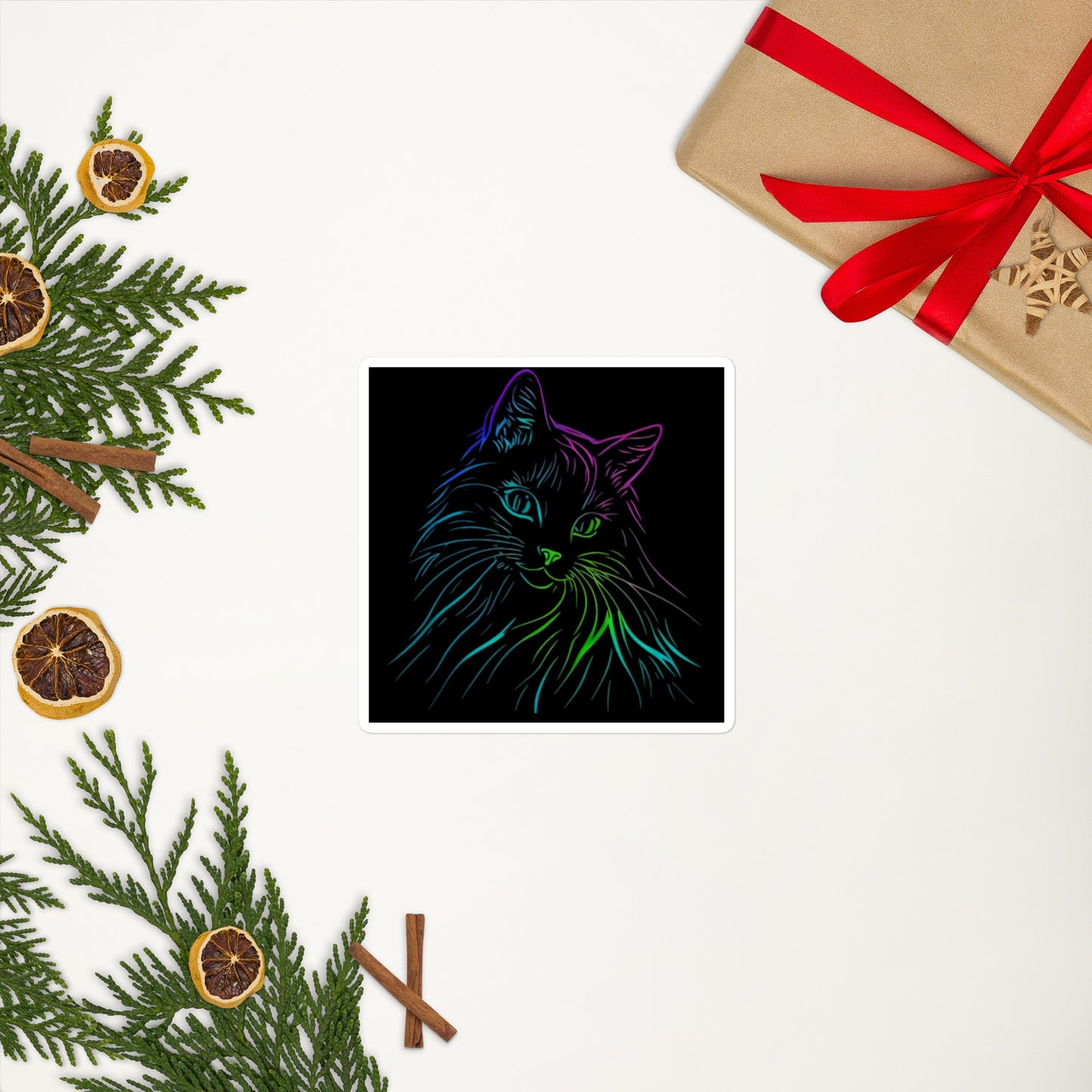 Neon Cat II Bubble-Free Stickers