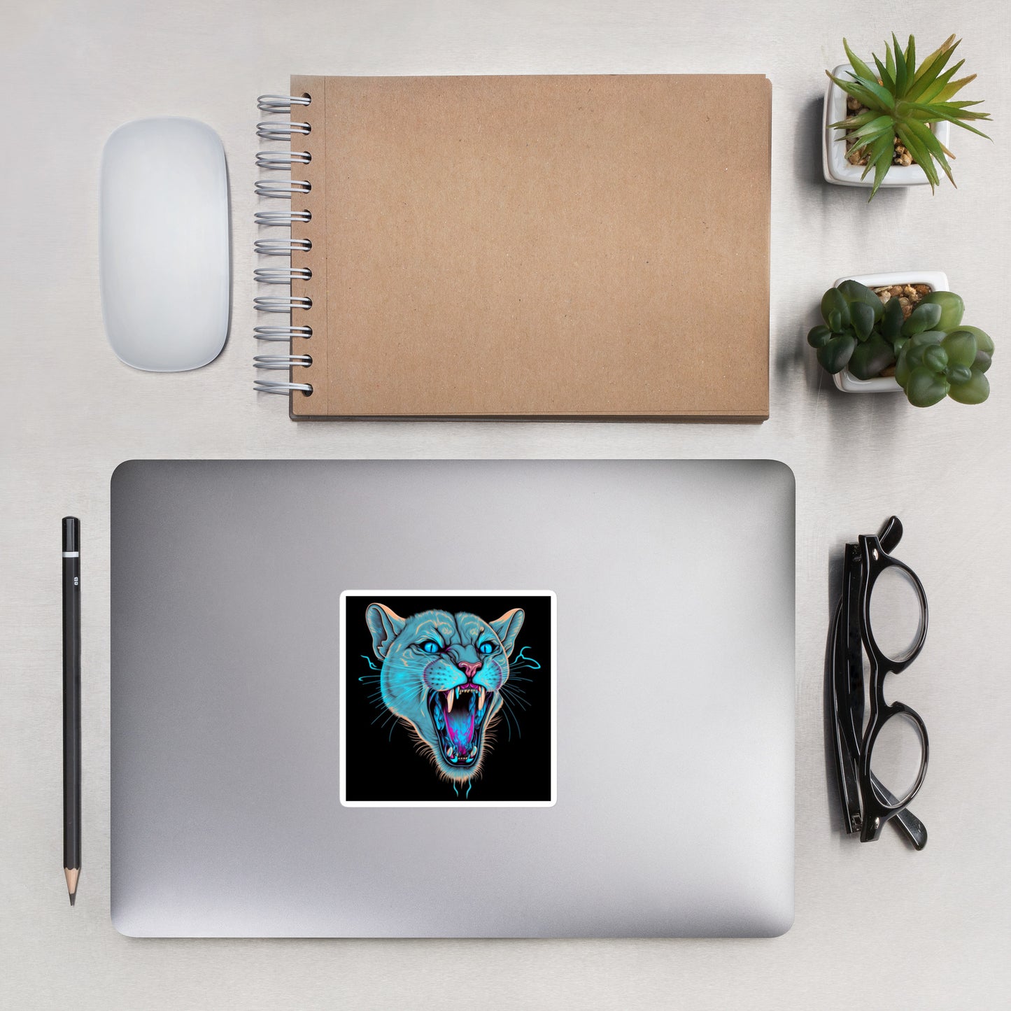 Static Cougar Bubble-Free Stickers